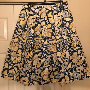 Knee Length Floral Skater Skirt.
